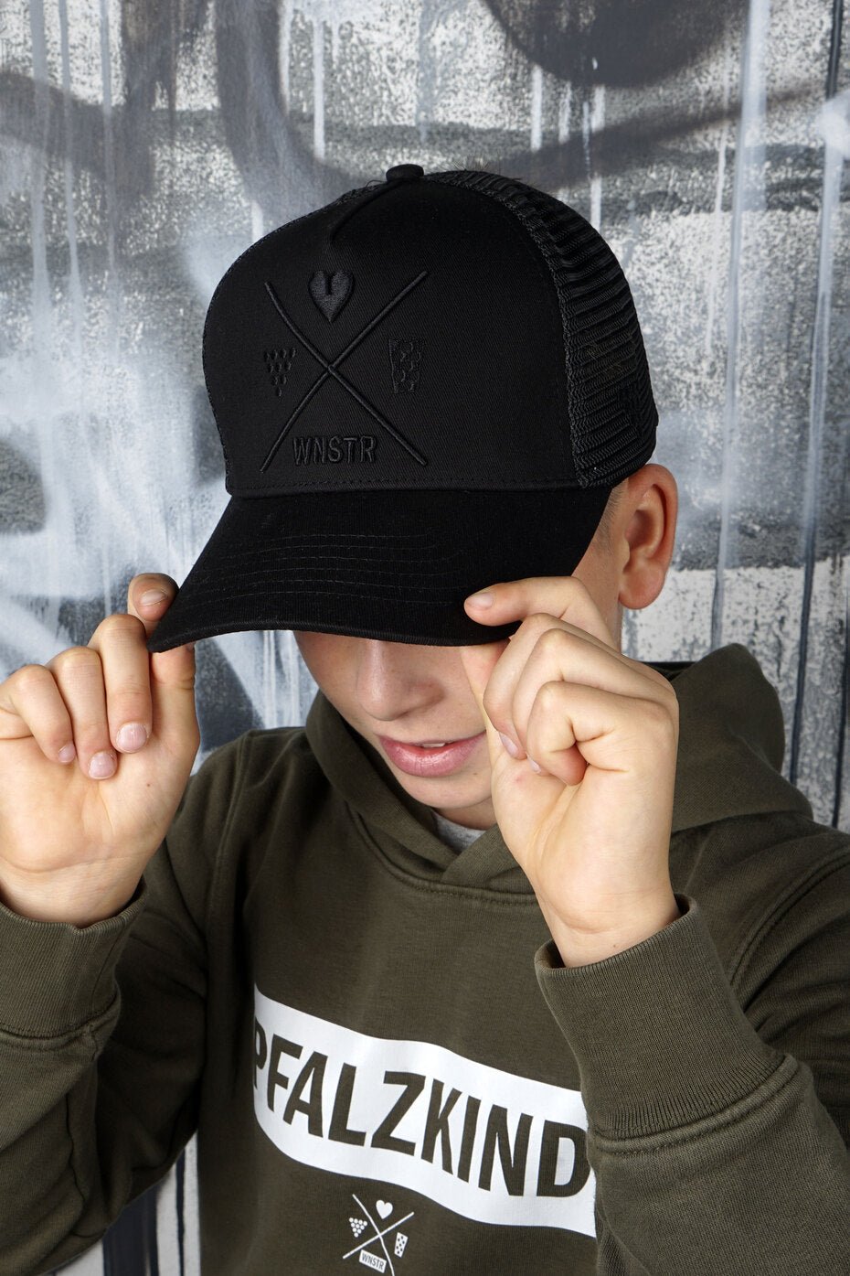 TRUCKERCAP HEIMAT ALLBLACK KIDS - WNSTR®
