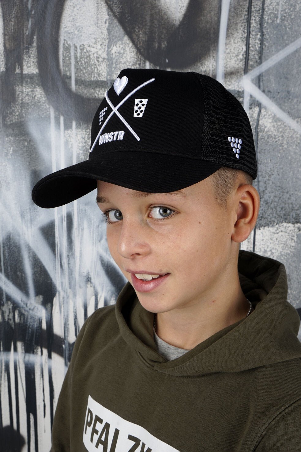 TRUCKERCAP HEIMAT BLACK/WHITE KIDS - WNSTR®