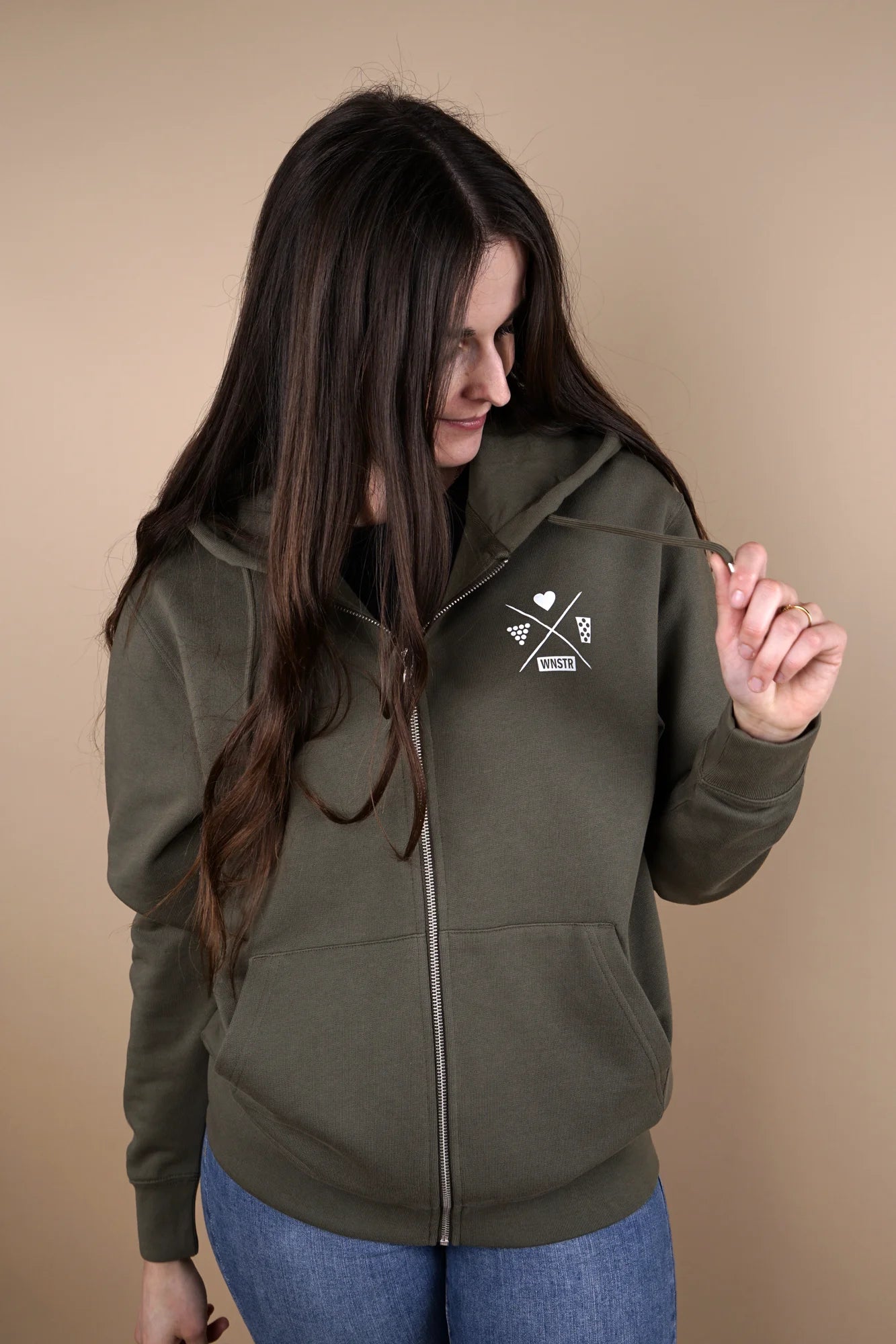 Zip hoodie back print sale